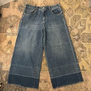 Anthropologie Pilcro wide leg jeans great hem detail 30 petite